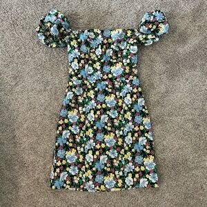 Maje off the shoulder floral mini dress
